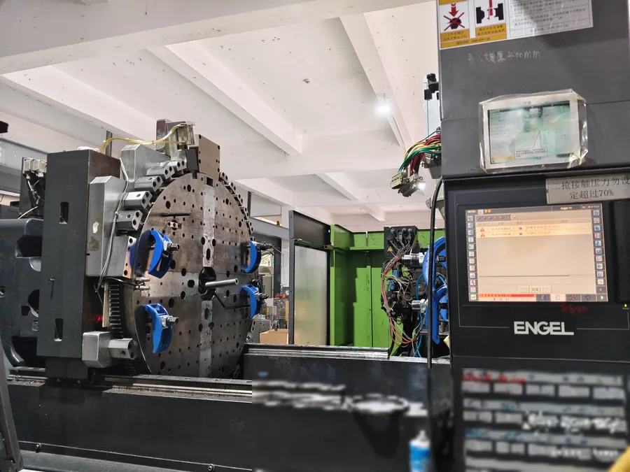 injection molding machine in production