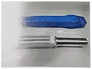 turn-mill machined stainless steel shaft with cross-drilled holes